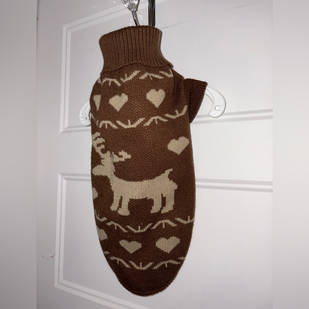 NWOT Nobby Brown Reindeer Pattern Small Dog Sweater - Picture 12 of 16
